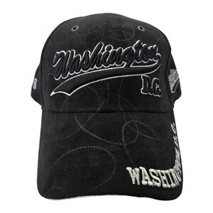Triple Timber Washington D.C. Embroidered Black Baseball Cap Adjustable Suede Te